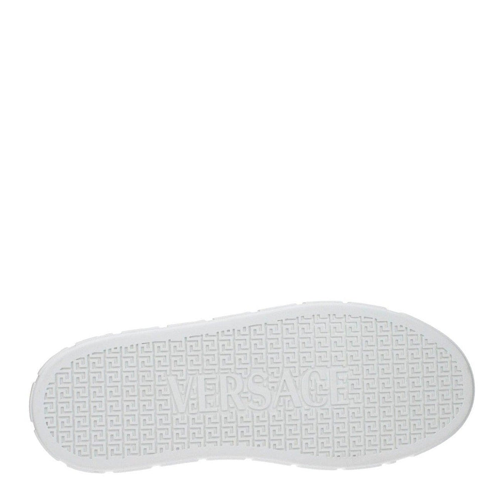 Versace White Leather Low-Top Sneakers