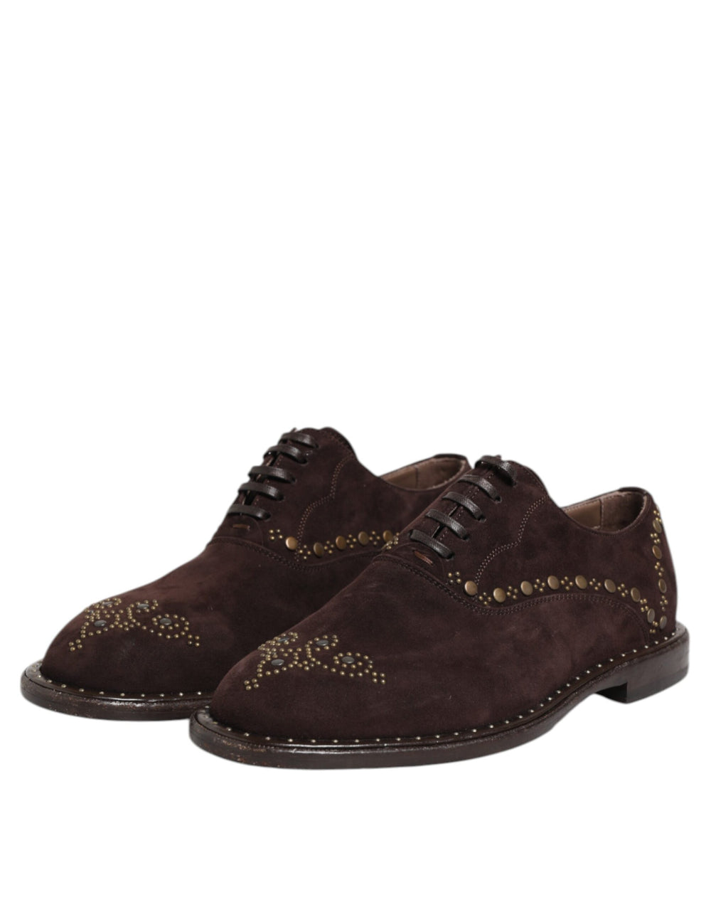 Dolce & Gabbana Suede Lace-Up Oxford Shoes in Brown