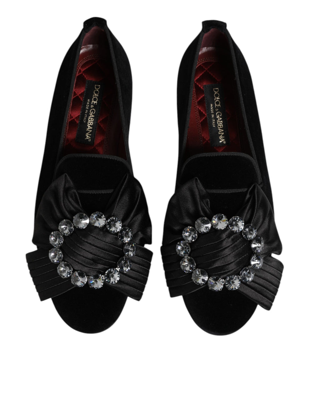 Dolce & Gabbana VATICANO Velvet Slip-On Loafers in Black