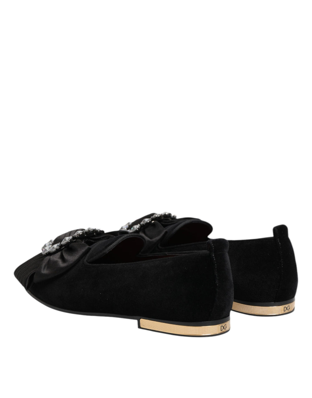 Dolce & Gabbana VATICANO Velvet Slip-On Loafers in Black