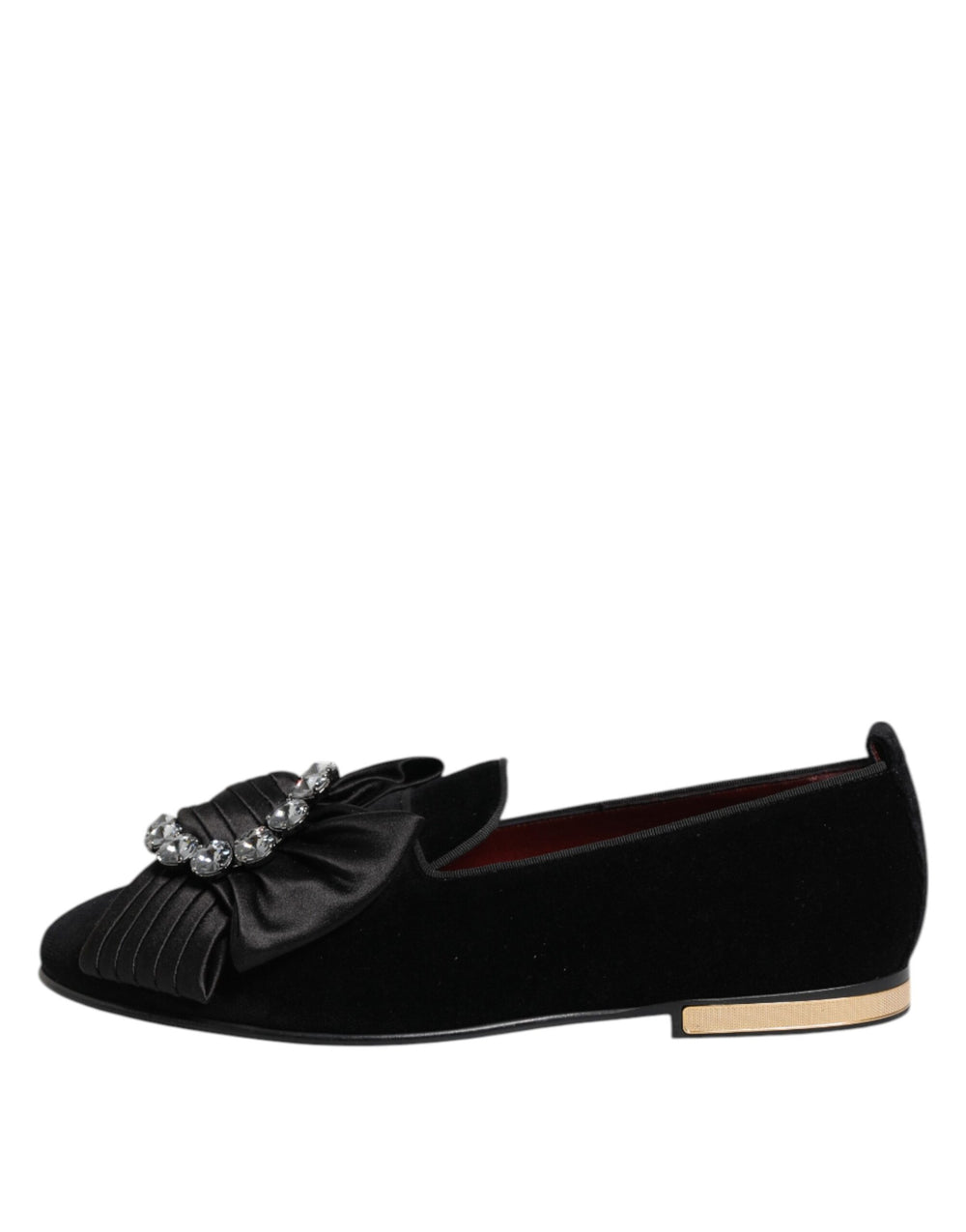 Dolce & Gabbana VATICANO Velvet Slip-On Loafers in Black