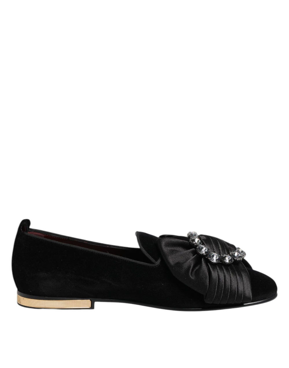 Dolce & Gabbana VATICANO Velvet Slip-On Loafers in Black