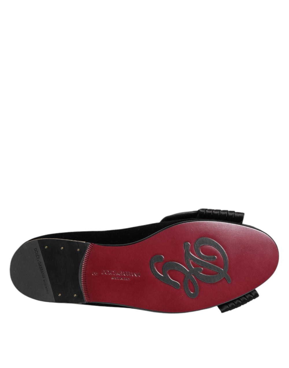 Dolce & Gabbana VATICANO Velvet Slip-On Loafers in Black