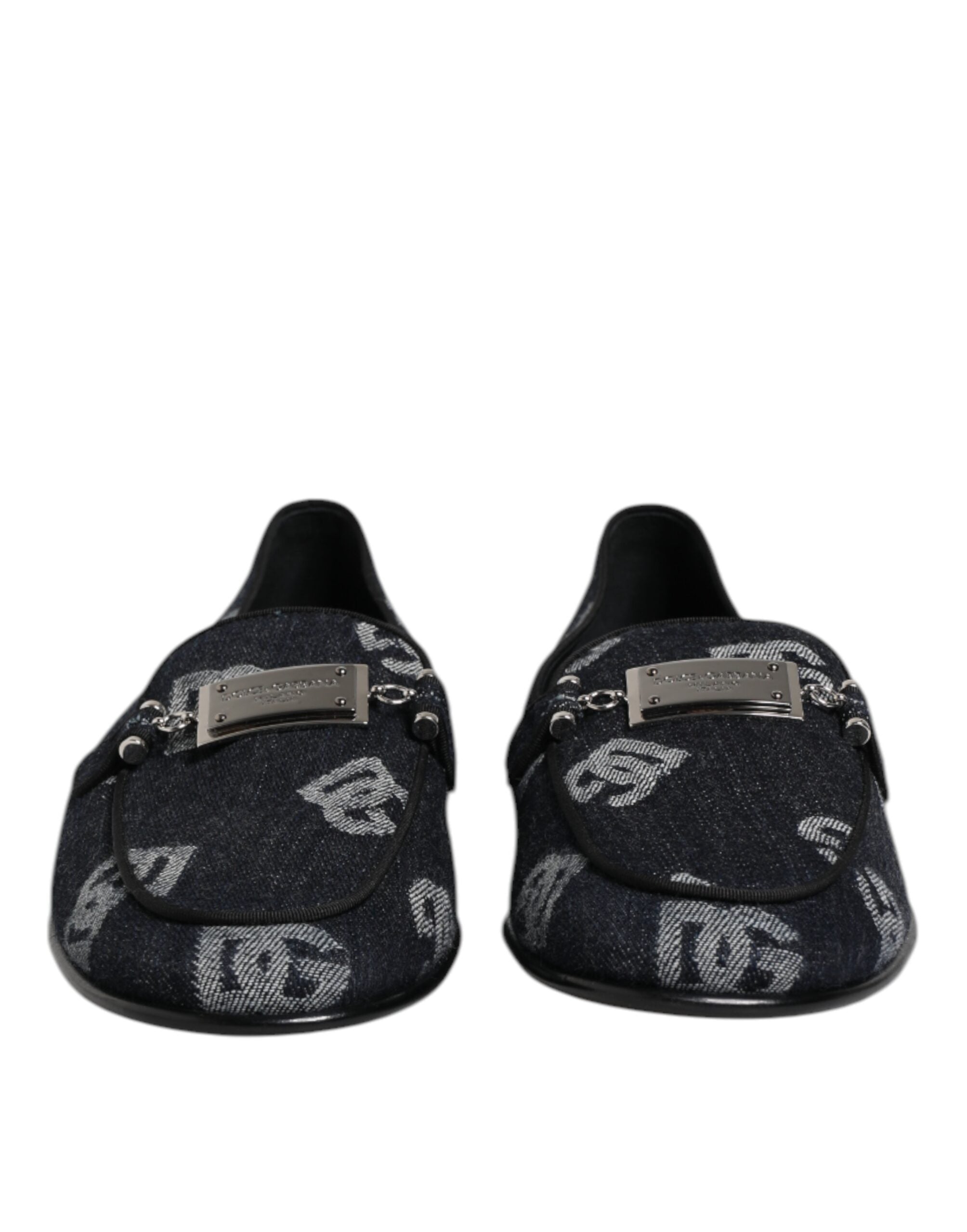Blue Logo Cotton Loafers Formal Dress Shoes mens luxury fashion - Mens Edit