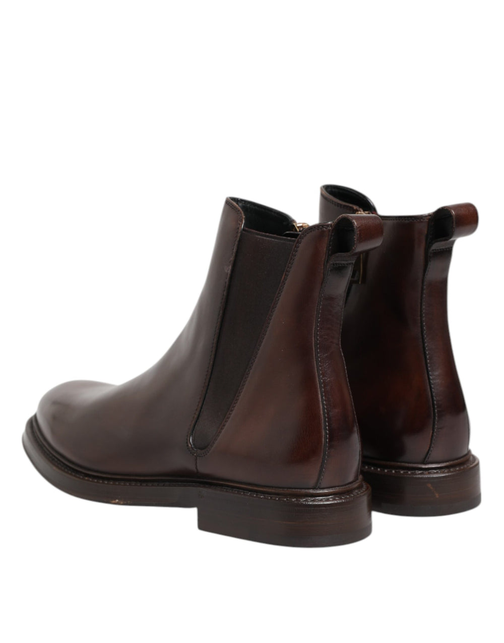 Dolce & Gabbana Leather Chelsea Mid-Calf Boots in Brown