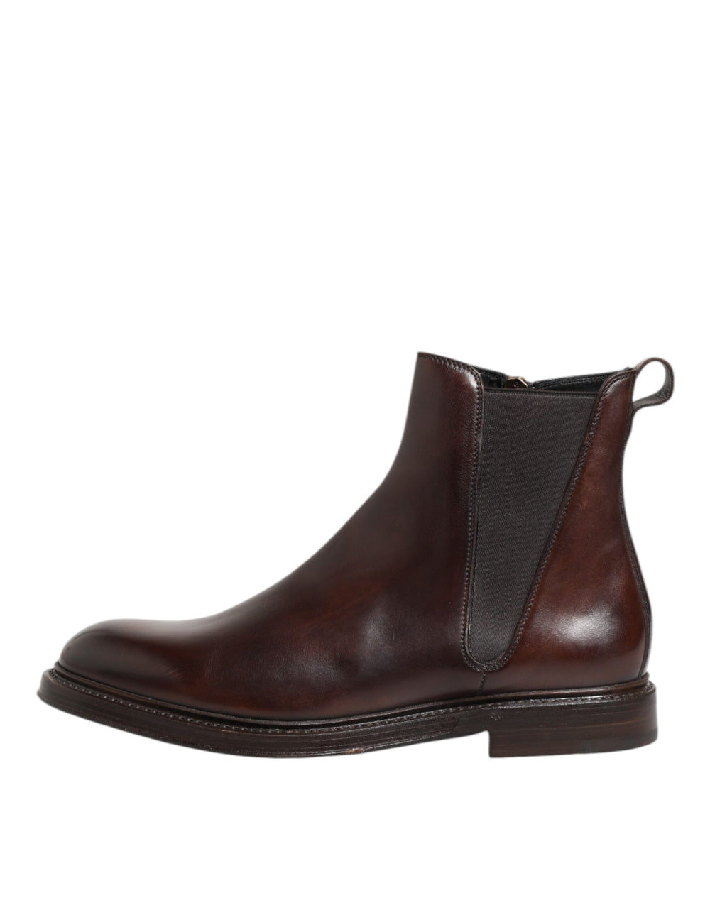 Dolce & Gabbana Leather Chelsea Mid-Calf Boots in Brown