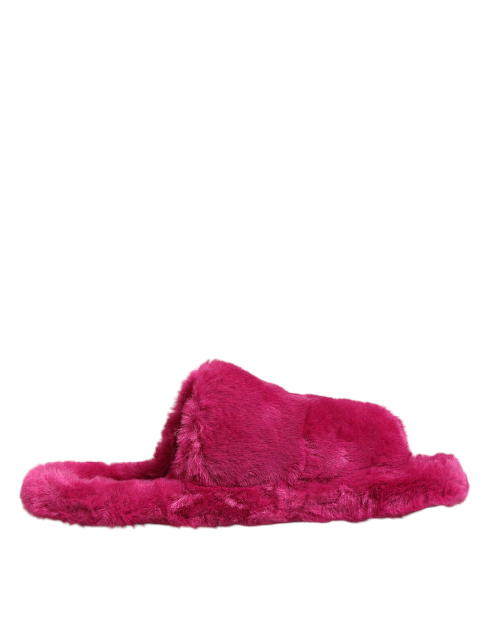 Dolce & Gabbana Acrylic Faux Fur Slides in Pink