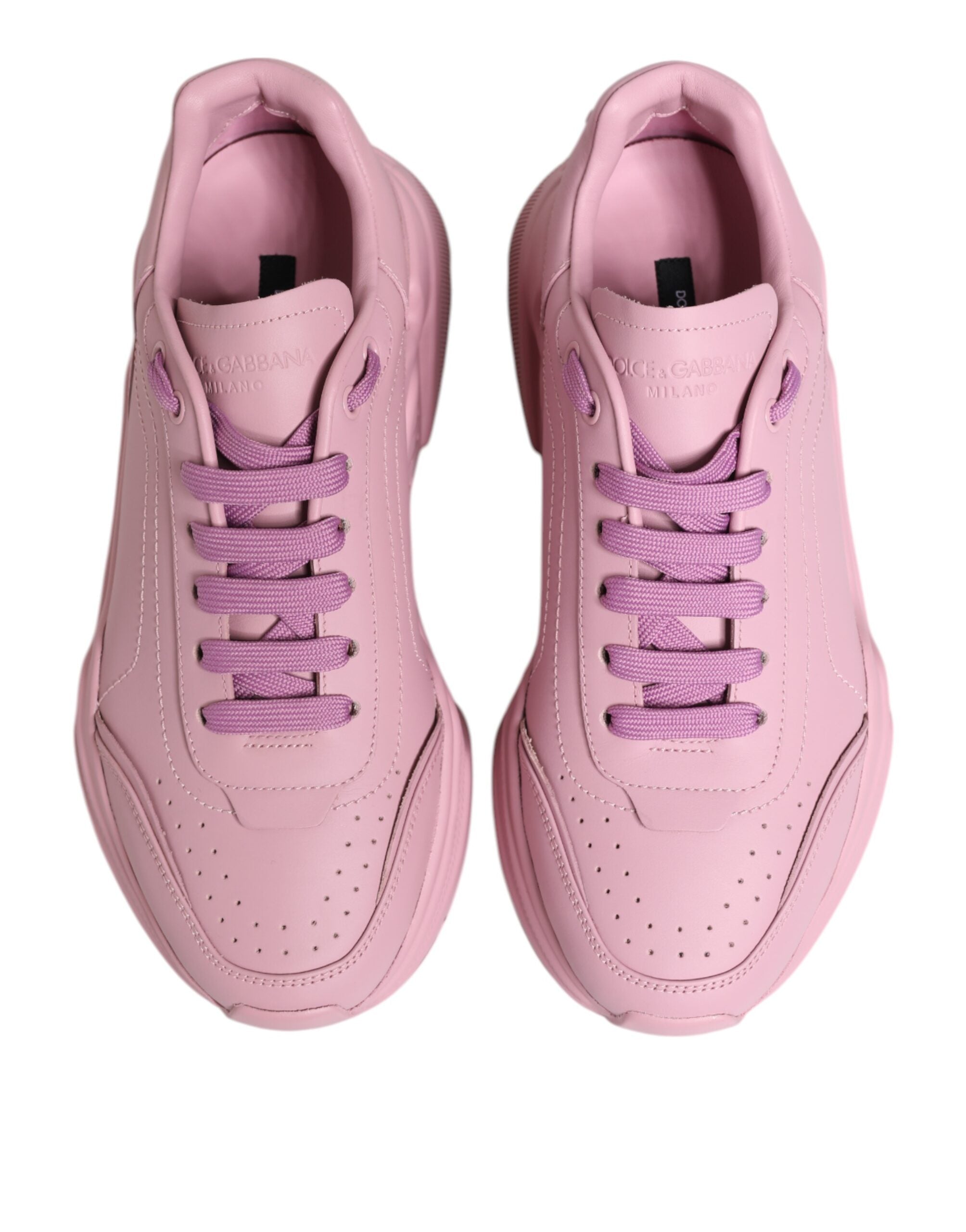 Dolce & Gabbana Calfskin Leather Daymaster Low Top Sneakers in Pink