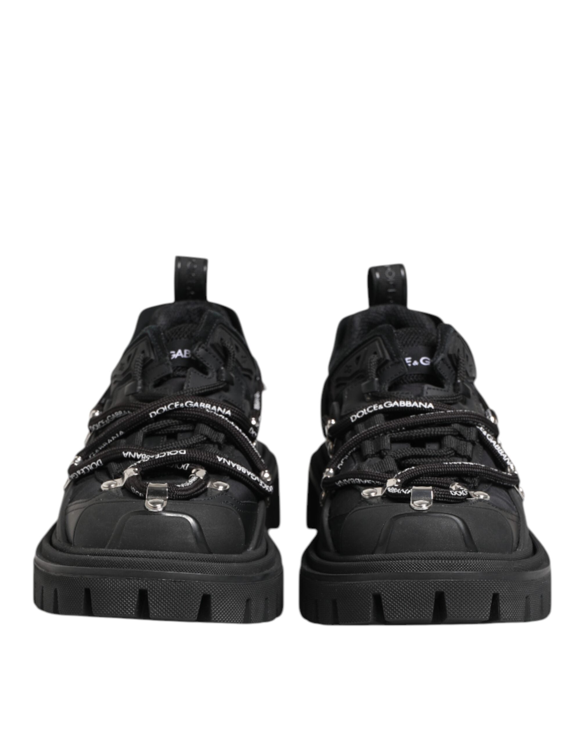 Black Low Top Lace Up Trekking Sneakers Shoes mens luxury fashion - Mens Edit