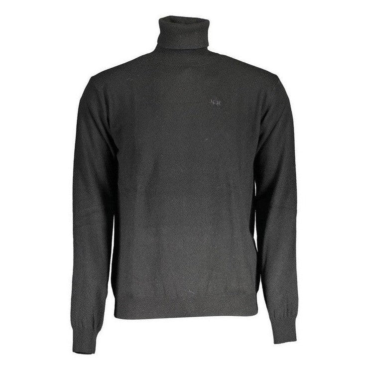 La Martina Black Wool Men's Sweater Logo Trim - Designer | Mens Edit