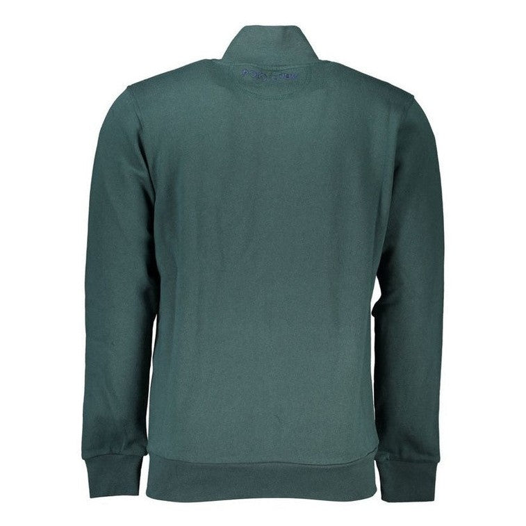 La Martina Cotton Fleece-Backed Crewneck Sweatshirt in Green