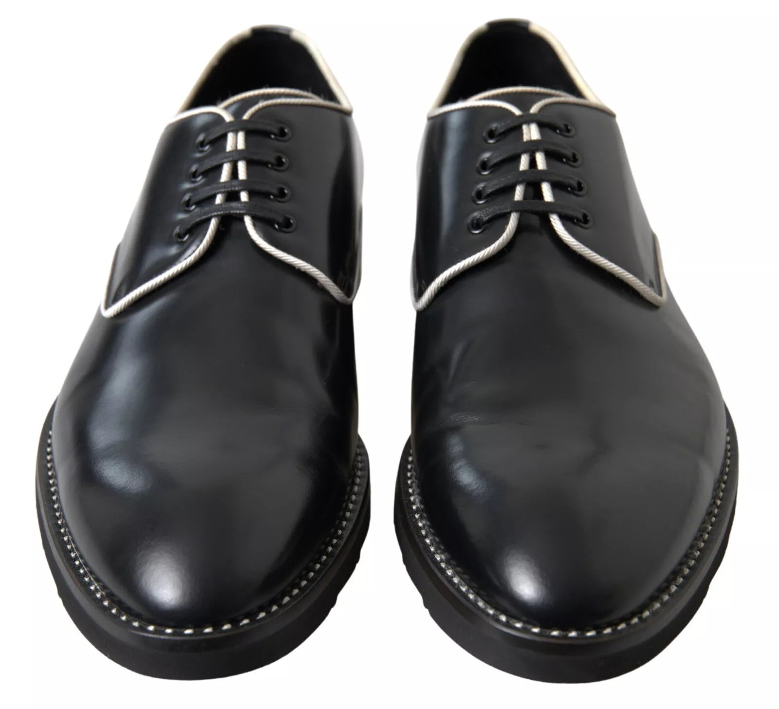 Dolce & Gabbana Δερμάτινα Formal Dress Shoes σε Μαύρο και Λευκό