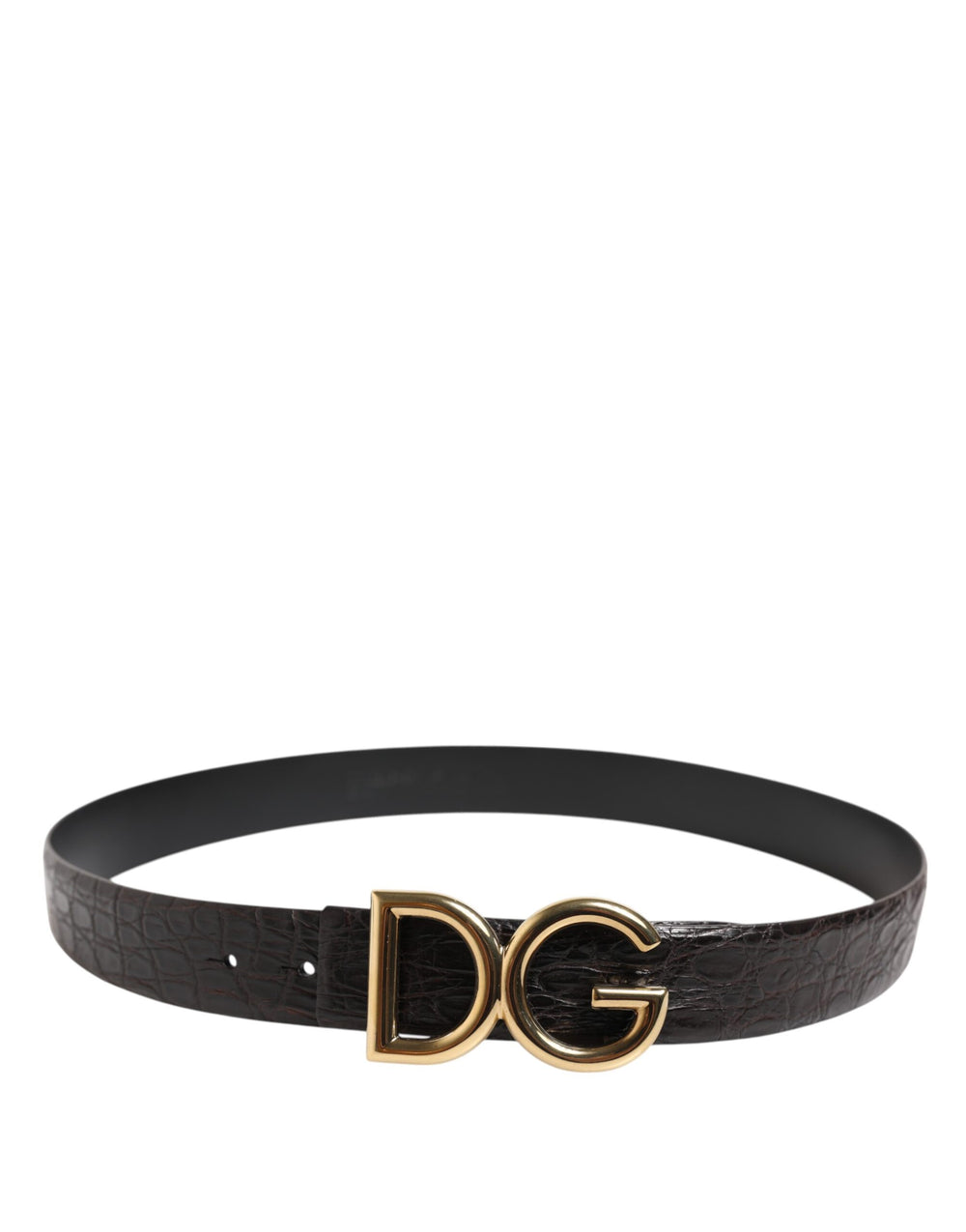 Dolce & Gabbana Caiman Leather Belt in Black