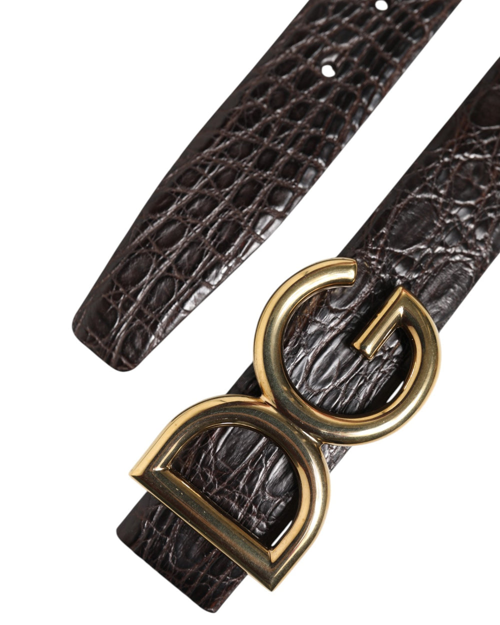 Dolce & Gabbana Caiman Leather Belt in Black