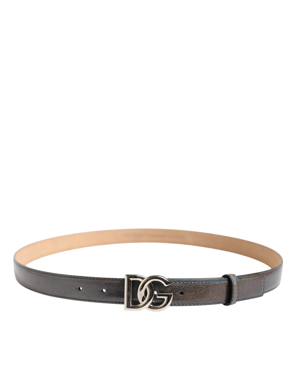 Dolce & Gabbana Leather Belt in Silver Tone