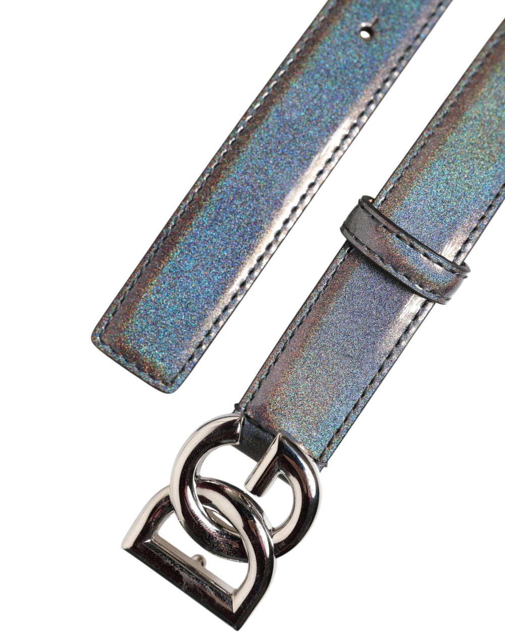 Dolce & Gabbana Leather Belt in Silver Tone