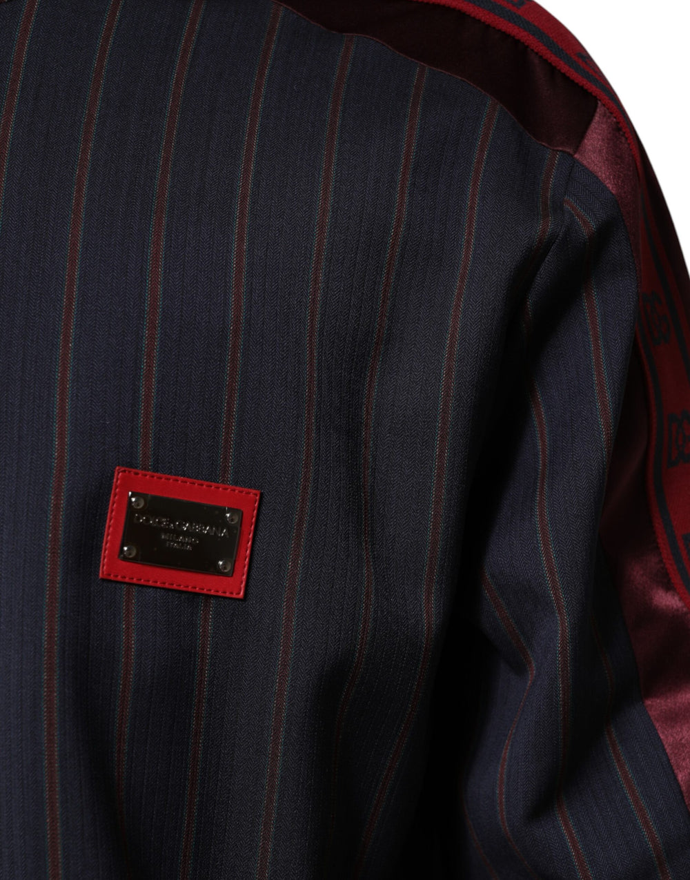 Dolce & Gabbana Virgin Wool Zip Jacket in Blue and Red