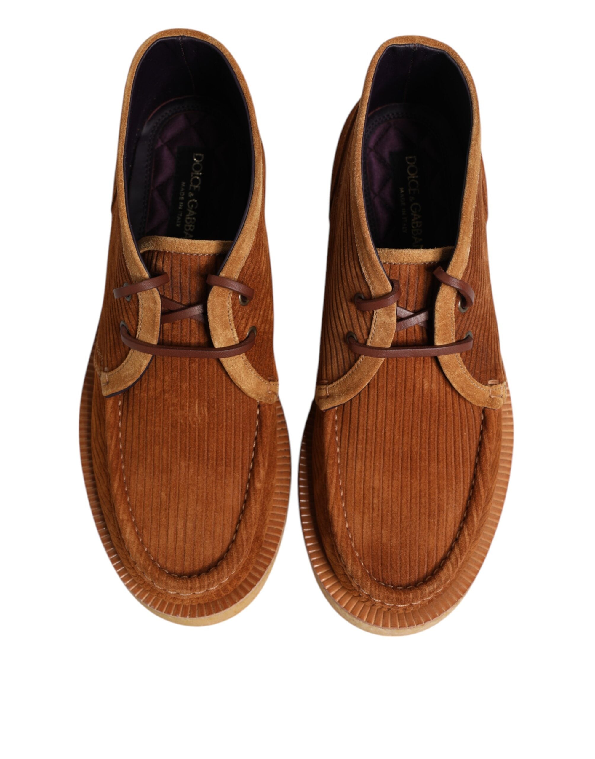 Dolce & Gabbana Μποτάκια Desert από Σουέντ και Nubuck Δέρμα σε Καφέ