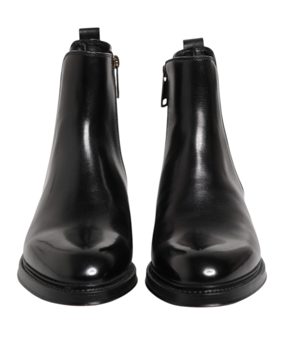 Black Chelsea Leather Mid Calf Boots Shoes mens luxury fashion - Mens Edit
