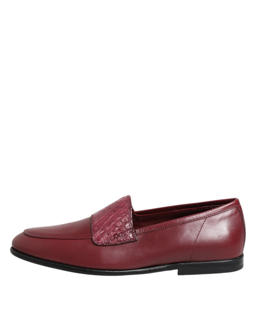 Dolce & Gabbana Calfskin Leather Slip-On Loafers in Burgundy