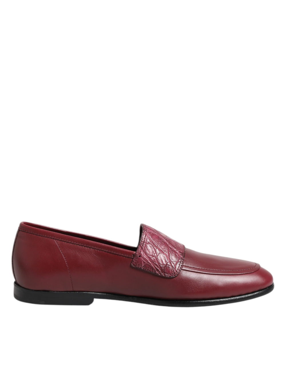 Dolce & Gabbana Calfskin Leather Slip-On Loafers in Burgundy