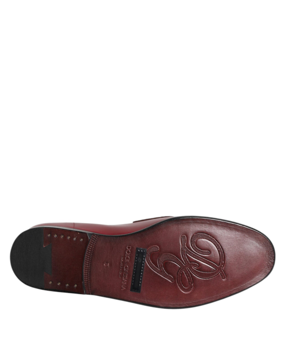 Dolce & Gabbana Calfskin Leather Slip-On Loafers in Burgundy