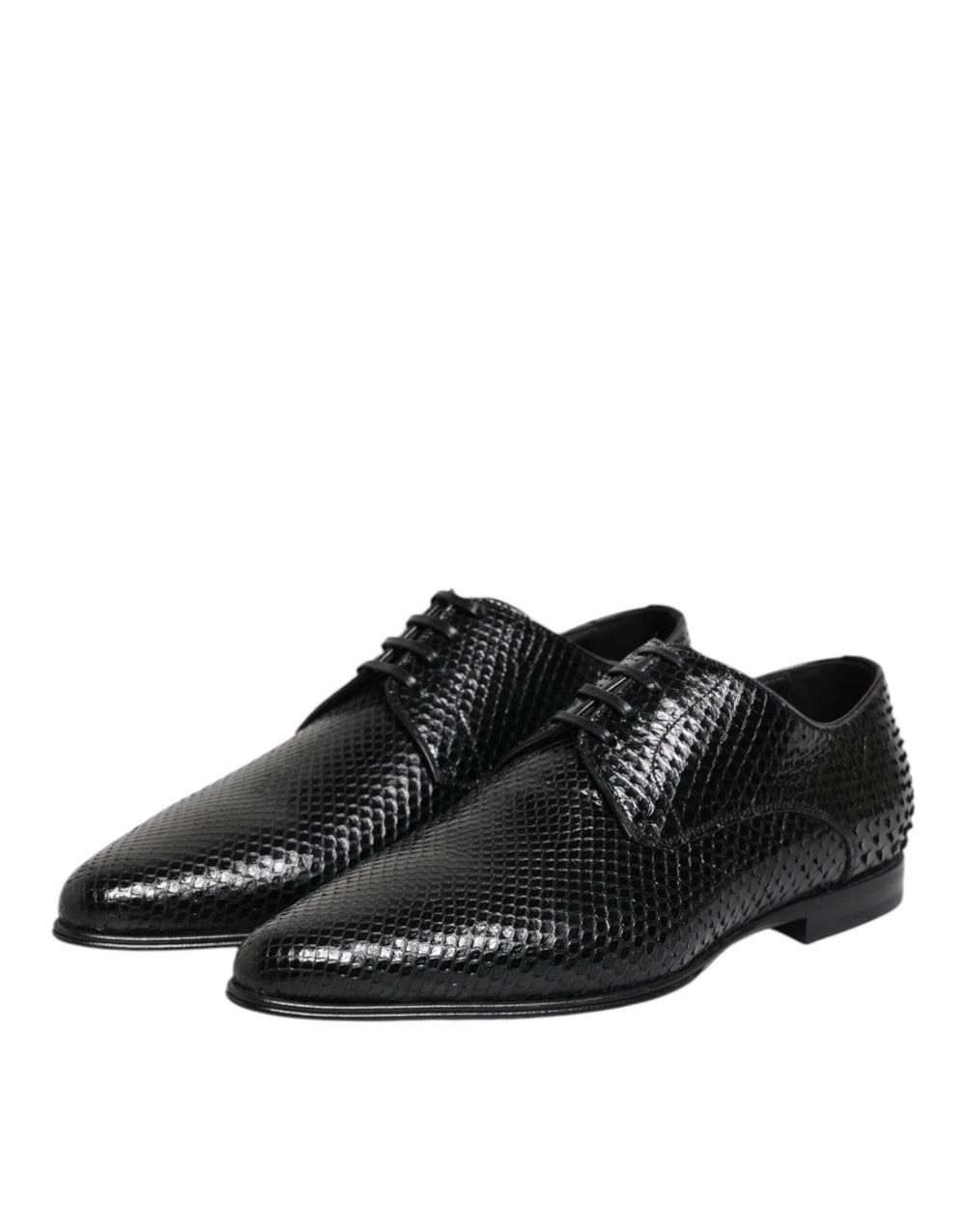 Dolce & Gabbana Python Leather Derby Shoes in Black