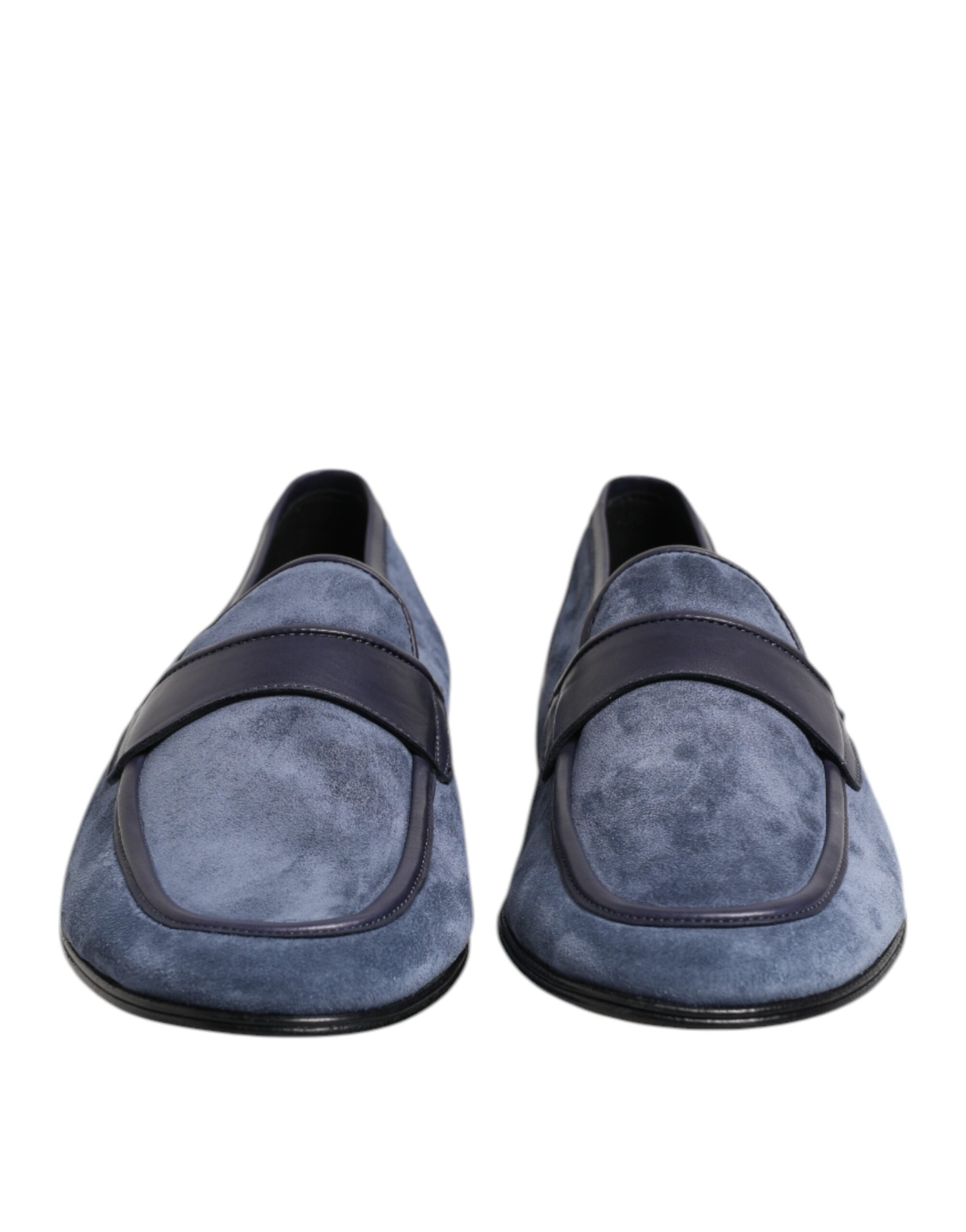 Blue Suede Leather Loafers Moccasin Shoes mens luxury fashion - Mens Edit