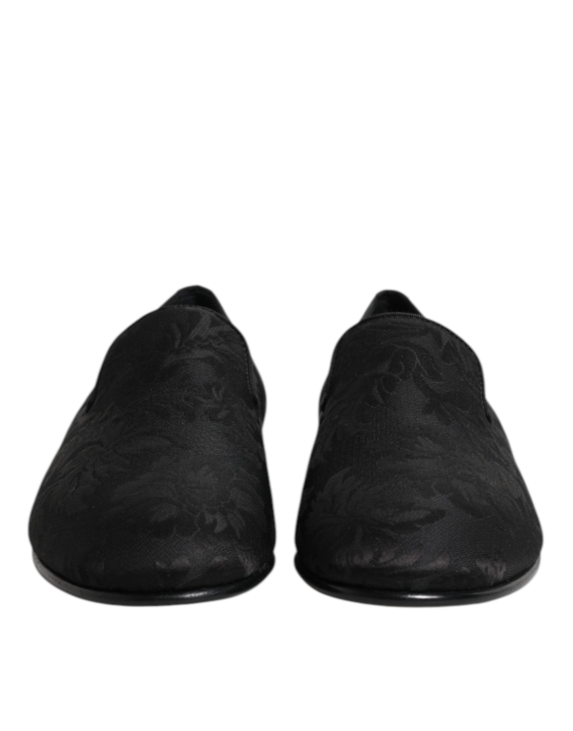 Black Floral Brocade Loafers Men Dress Shoes mens luxury fashion - Mens Edit