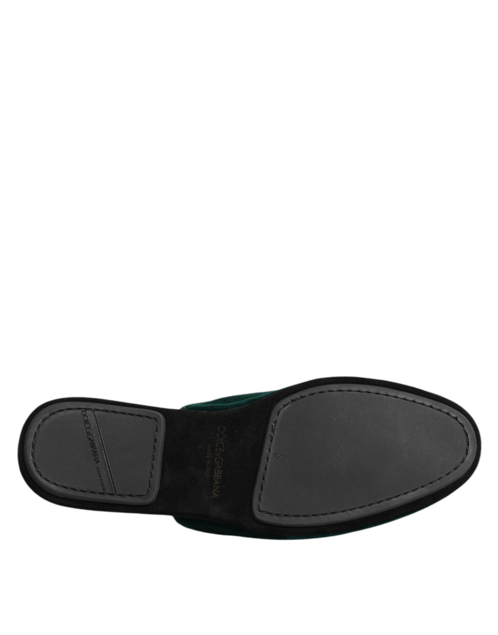 Dolce & Gabbana Velvet Cross-Embellished Slippers in Green