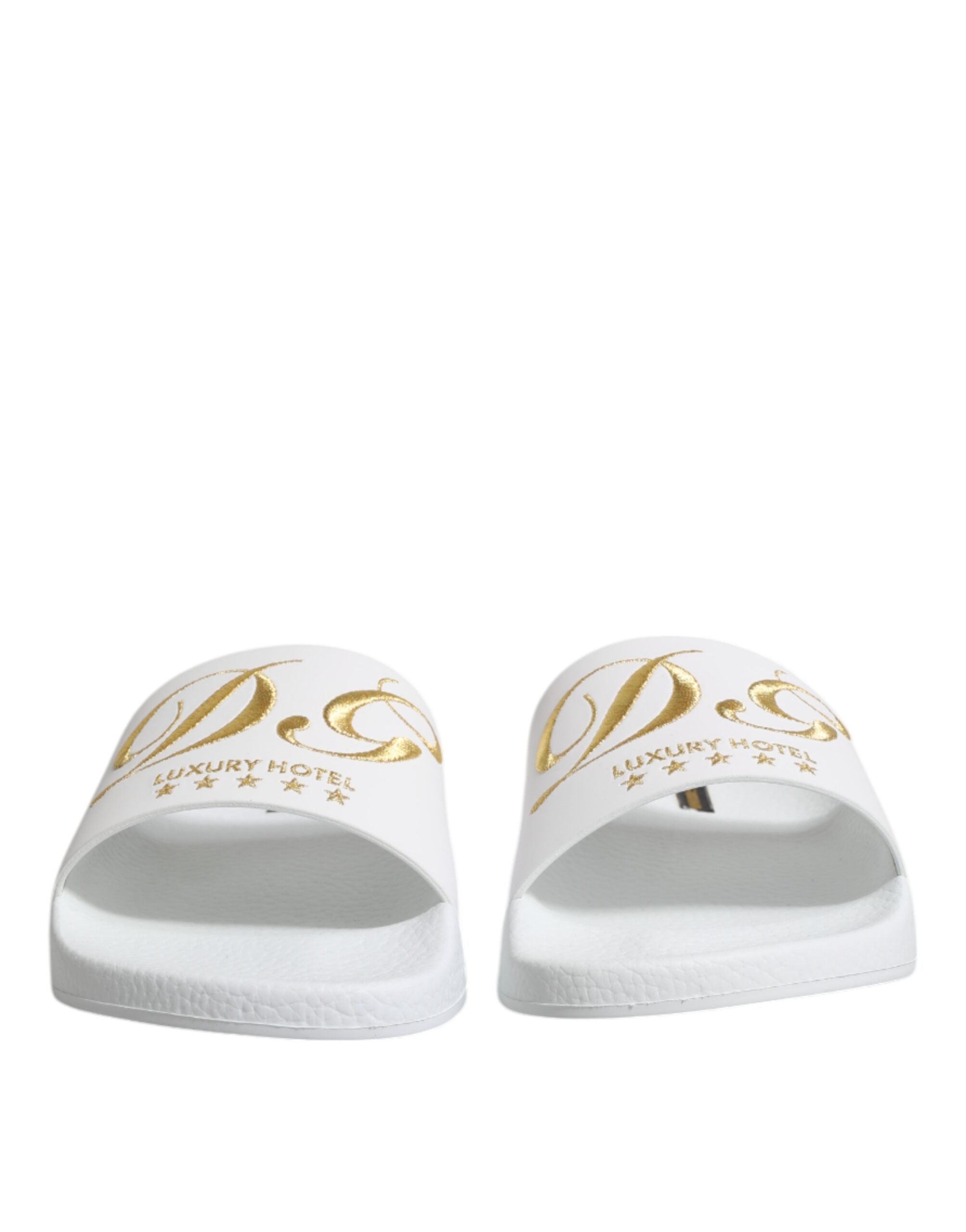 White Leather Slides Sandals Beachwear Shoes mens luxury fashion - Mens Edit