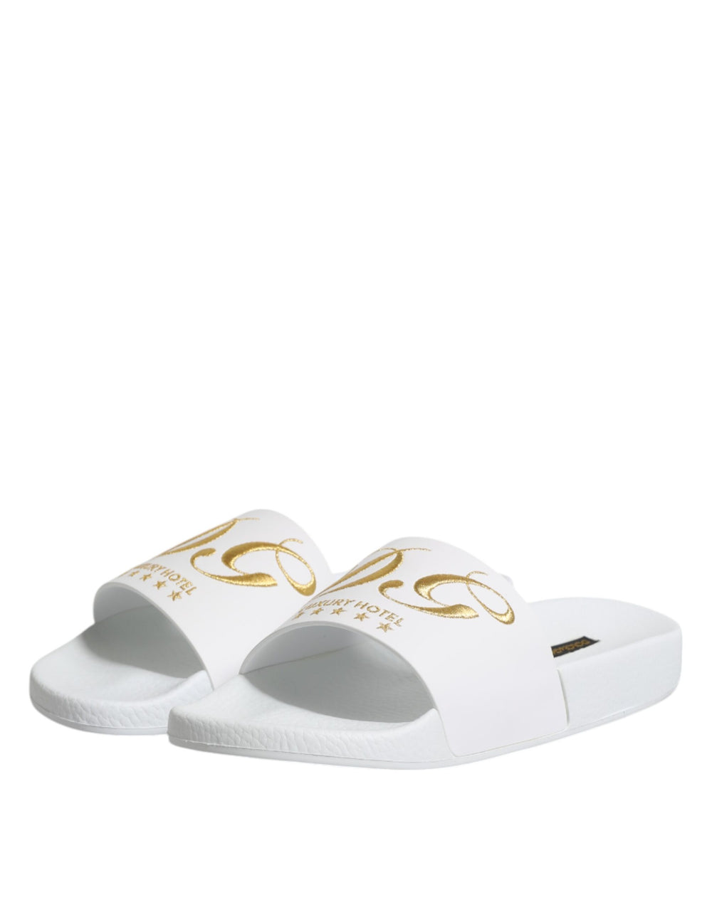 Dolce & Gabbana Calfskin Leather Slides in White