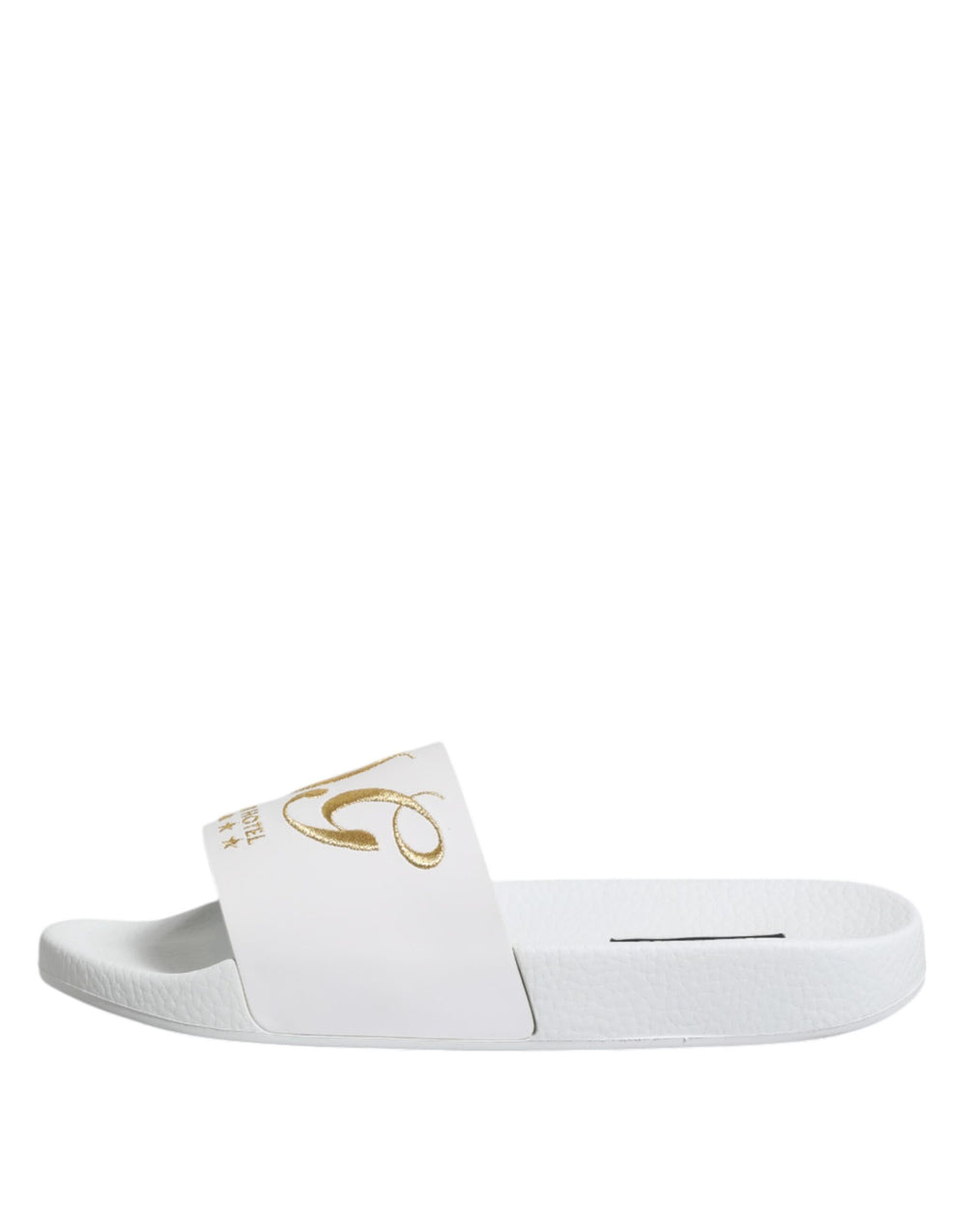 Dolce & Gabbana Calfskin Leather Slides in White