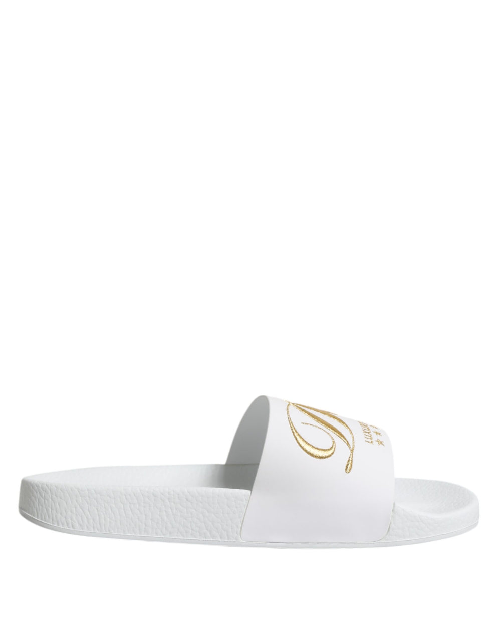 Dolce & Gabbana Calfskin Leather Slides in White