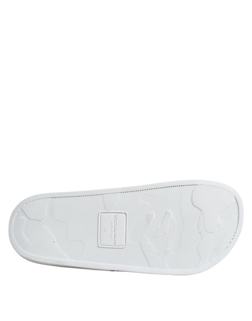 Dolce & Gabbana Calfskin Leather Slides in White