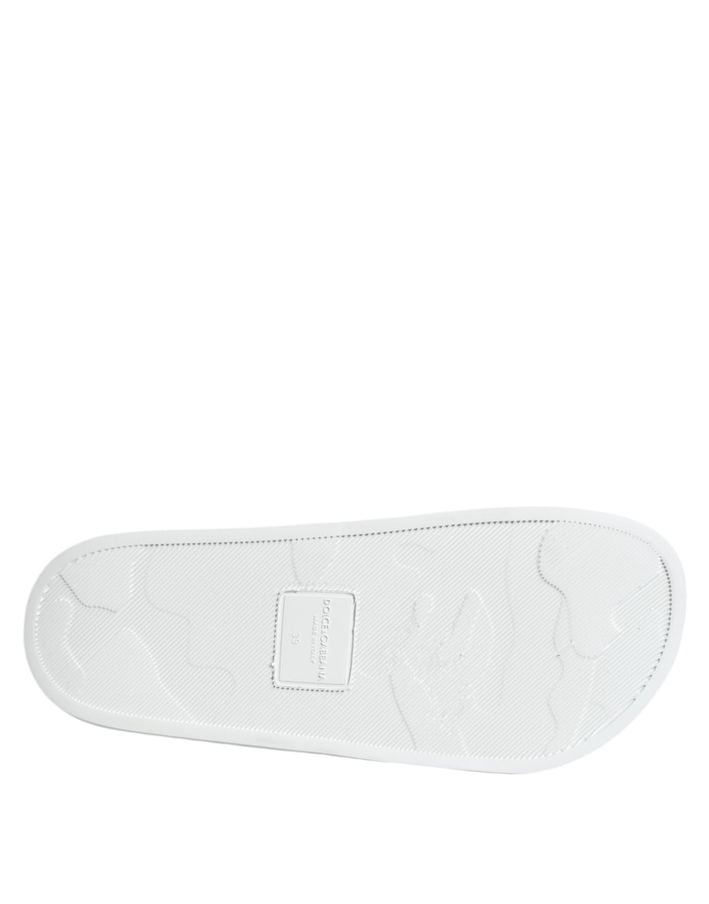 Dolce & Gabbana Calfskin Leather Slides in White and Black