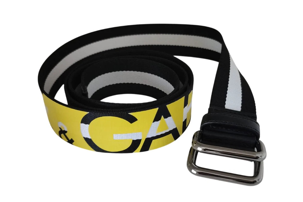Dolce & Gabbana Nylon Belt in Black and Yellow