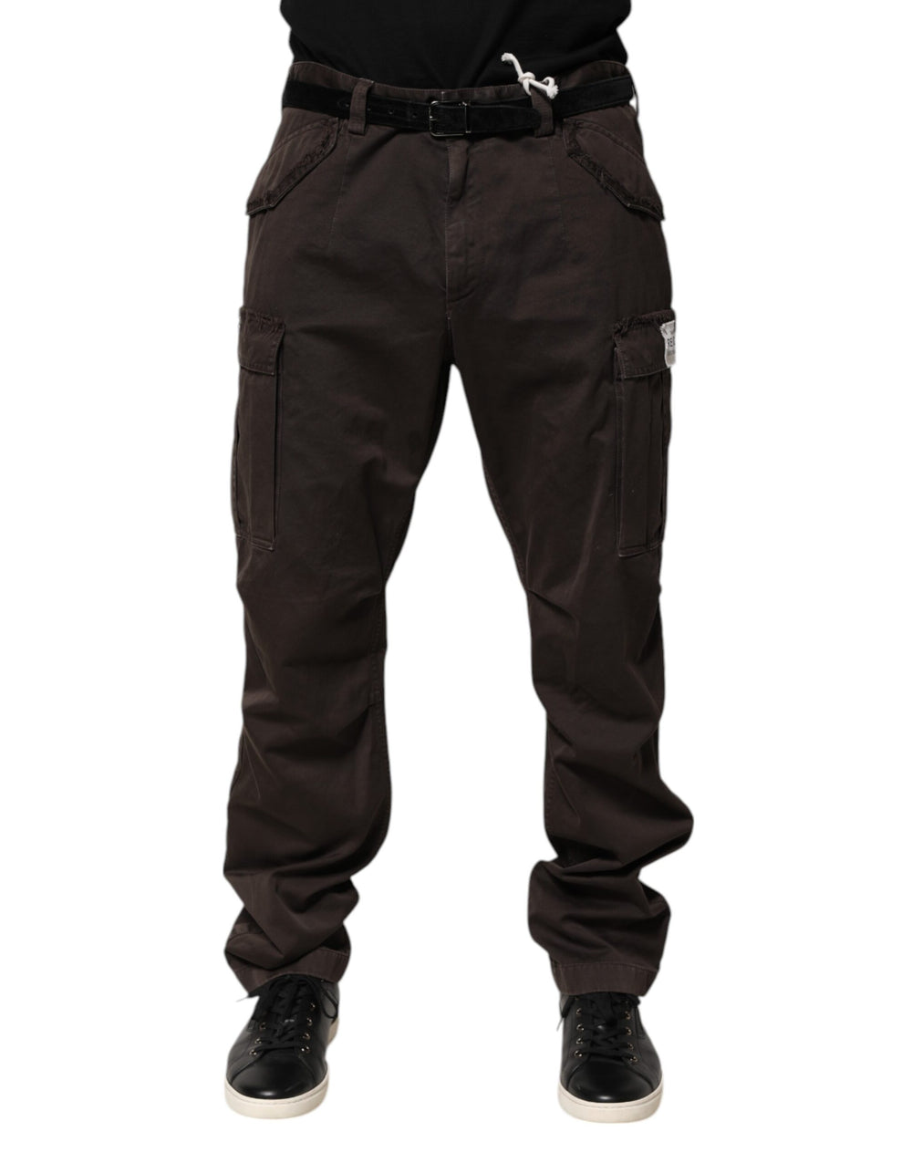Dolce & Gabbana Cotton Stretch Cargo Trousers in Brown