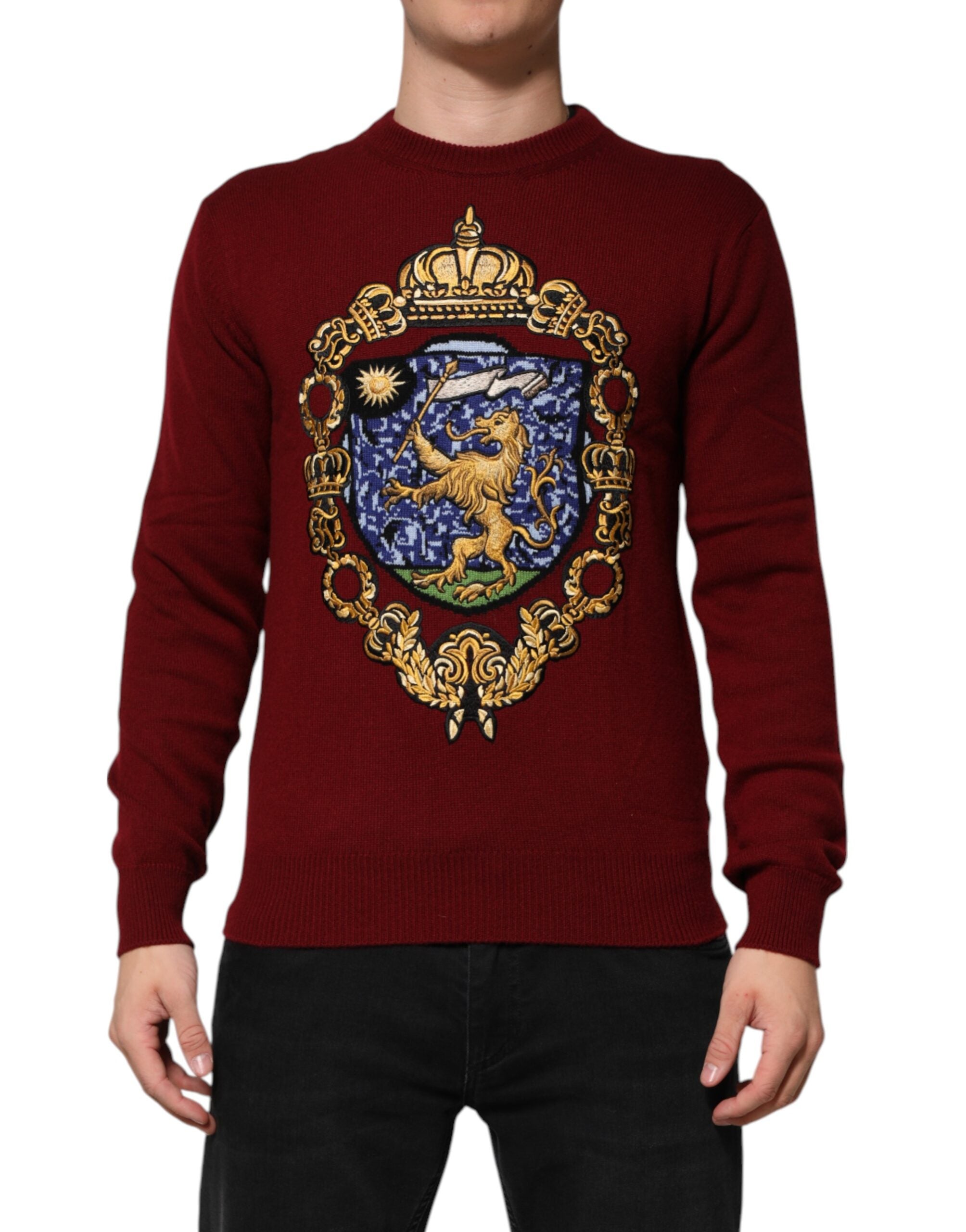 Dolce & Gabbana Πουλόβερ από 100% κασμίρ σε Μπορντώ