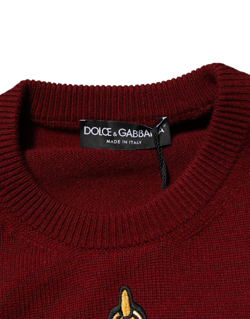 Dolce & Gabbana 100% Cashmere Crew Neck Sweater in Burgundy