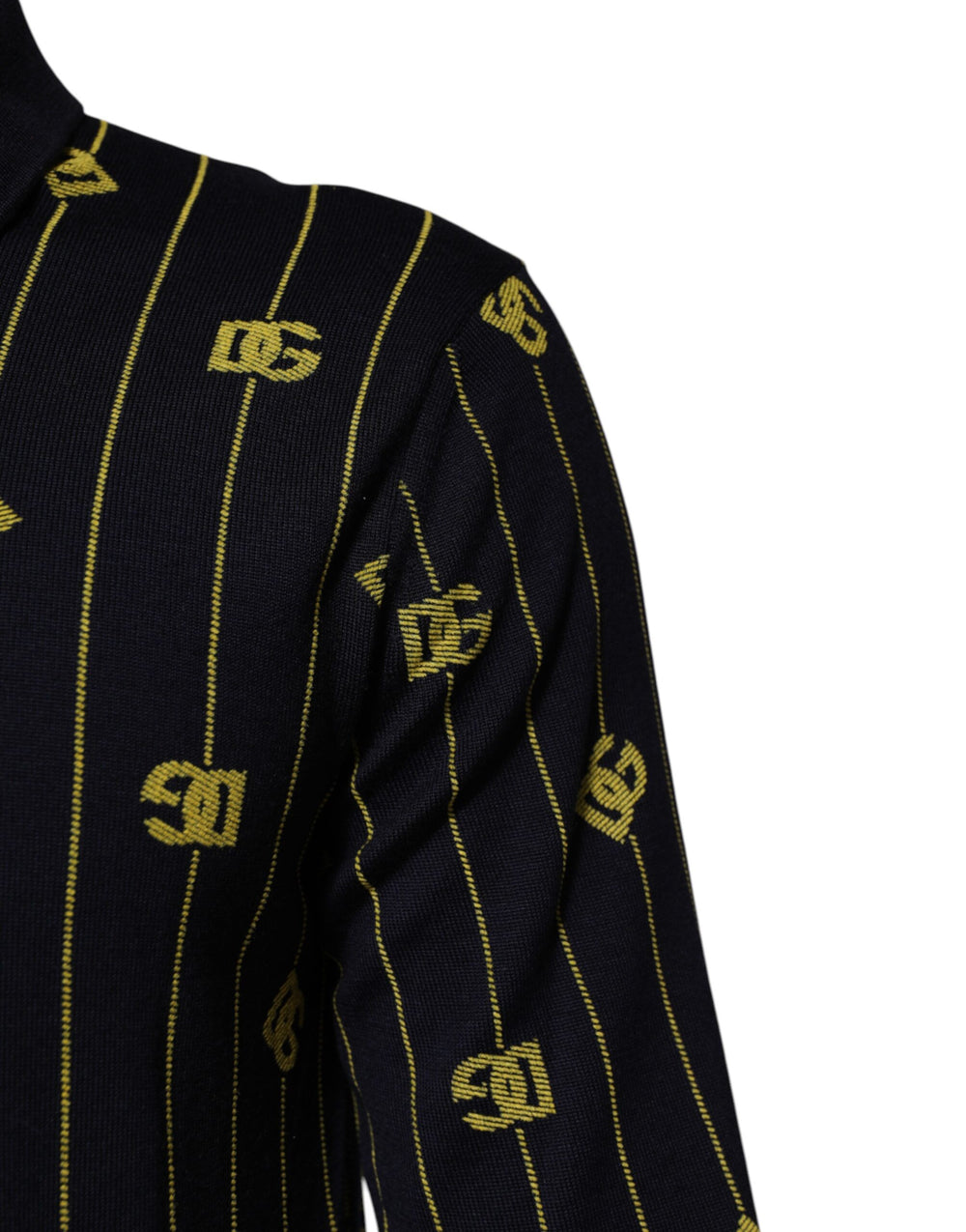 Dolce & Gabbana Virgin Wool Polo Shirt in Black
