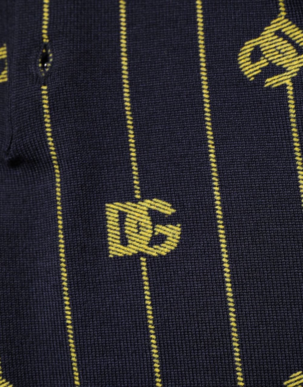 Dolce & Gabbana Virgin Wool Polo Shirt in Black