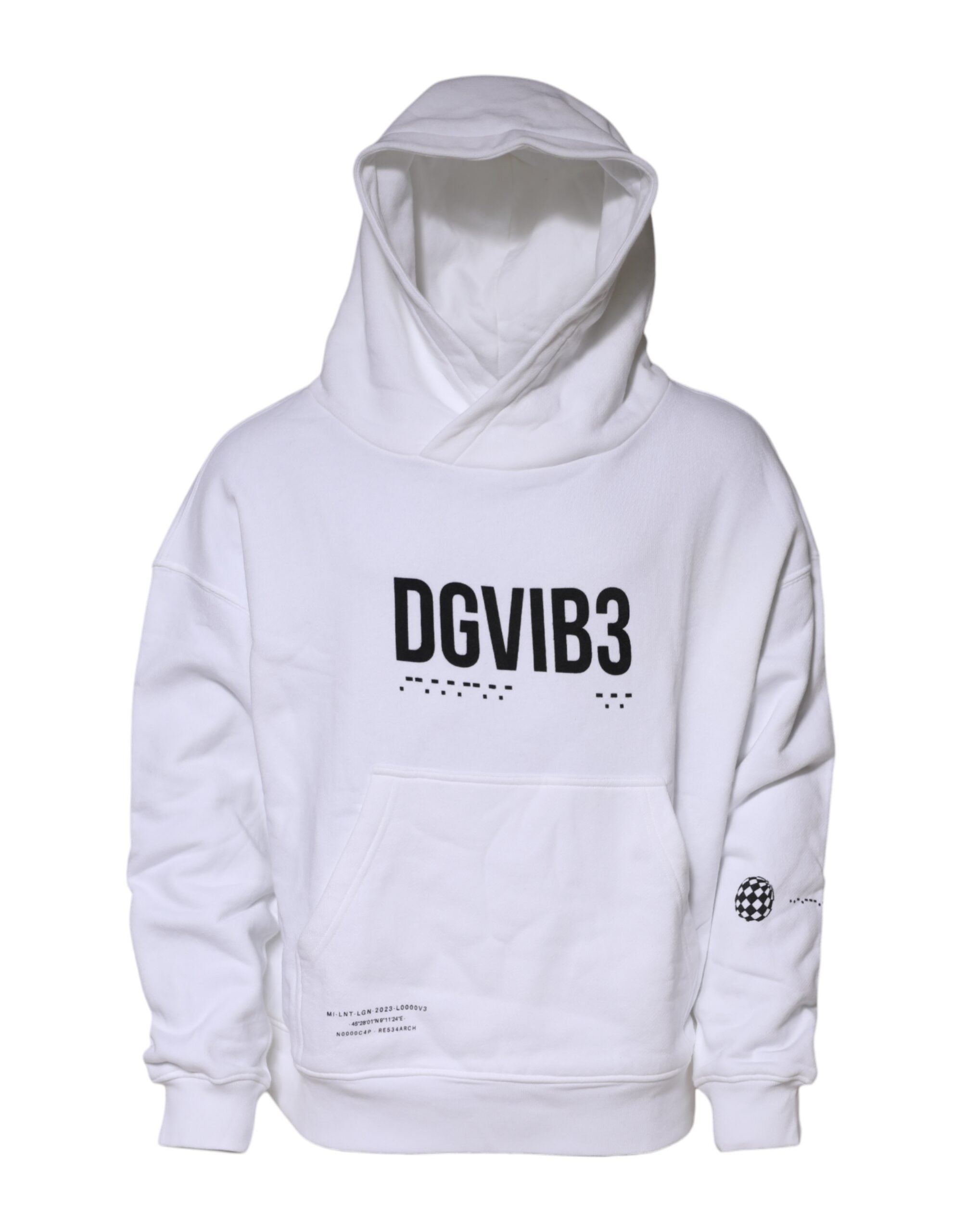 Dolce & Gabbana 100% Cotton Hooded Sweatshirt in White
