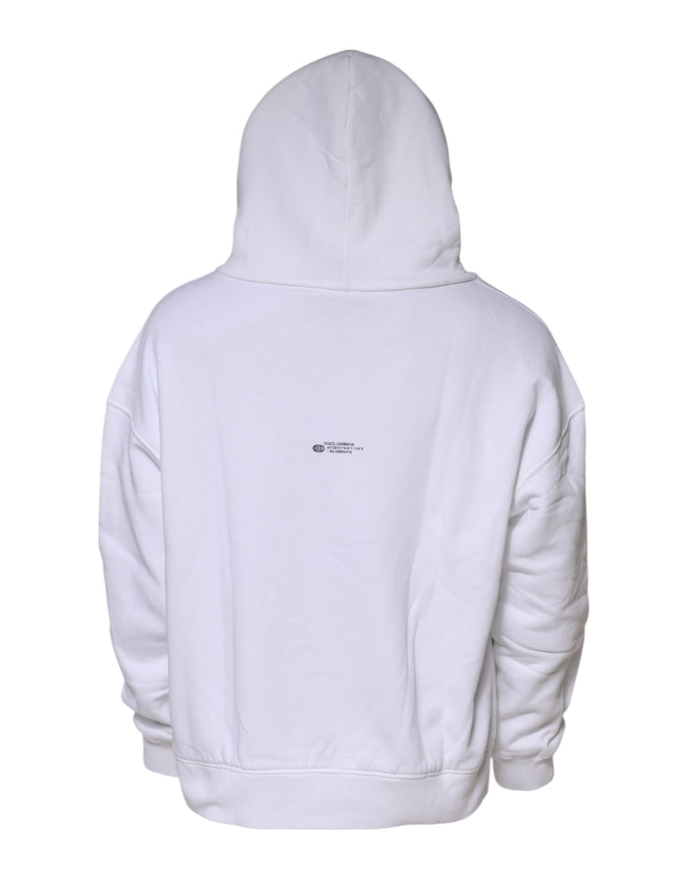 Dolce & Gabbana 100% Cotton Hooded Sweatshirt in White