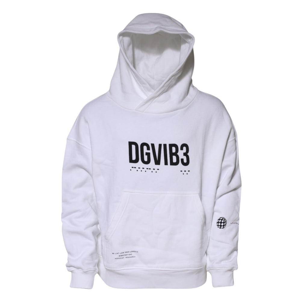 Dolce & Gabbana 100% Cotton Hooded Sweatshirt in White