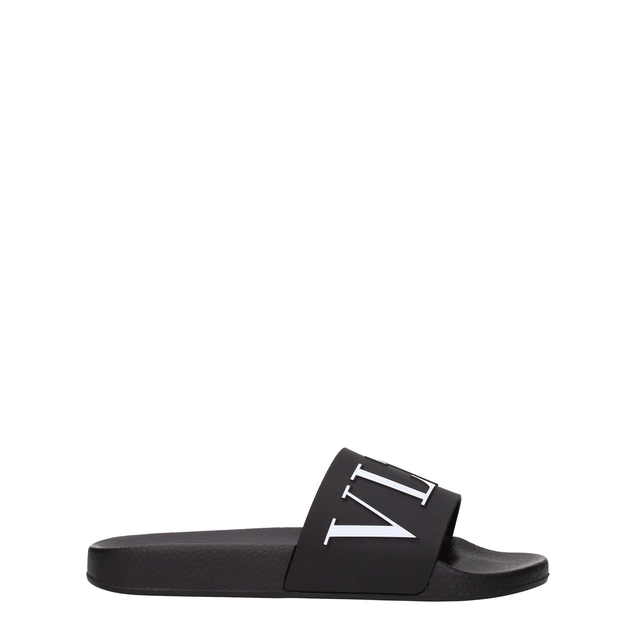 Valentino Garavani Black Cotton Slippers Open Toe mens luxury fashion - Mens Edit