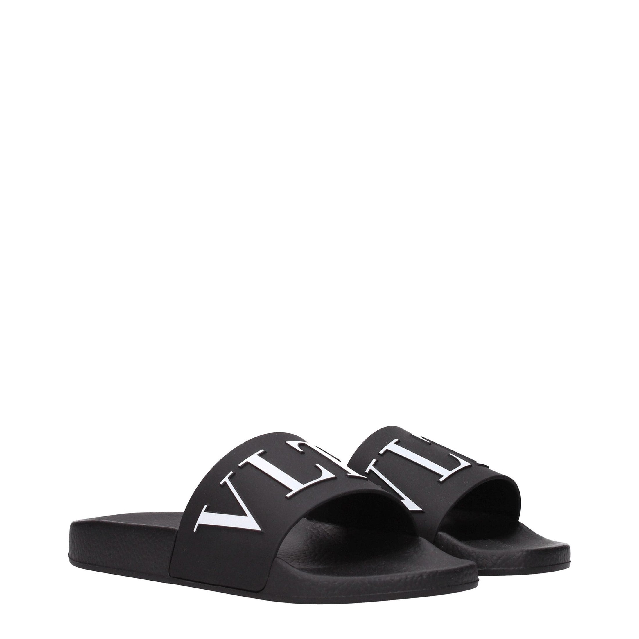 Valentino Garavani Βαμβακερά Open-Toe Slippers σε Μαύρο