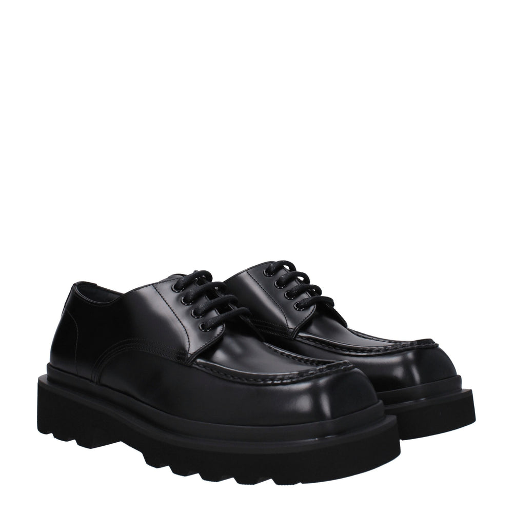 Dolce & Gabbana Leather Oxford Shoes in Black