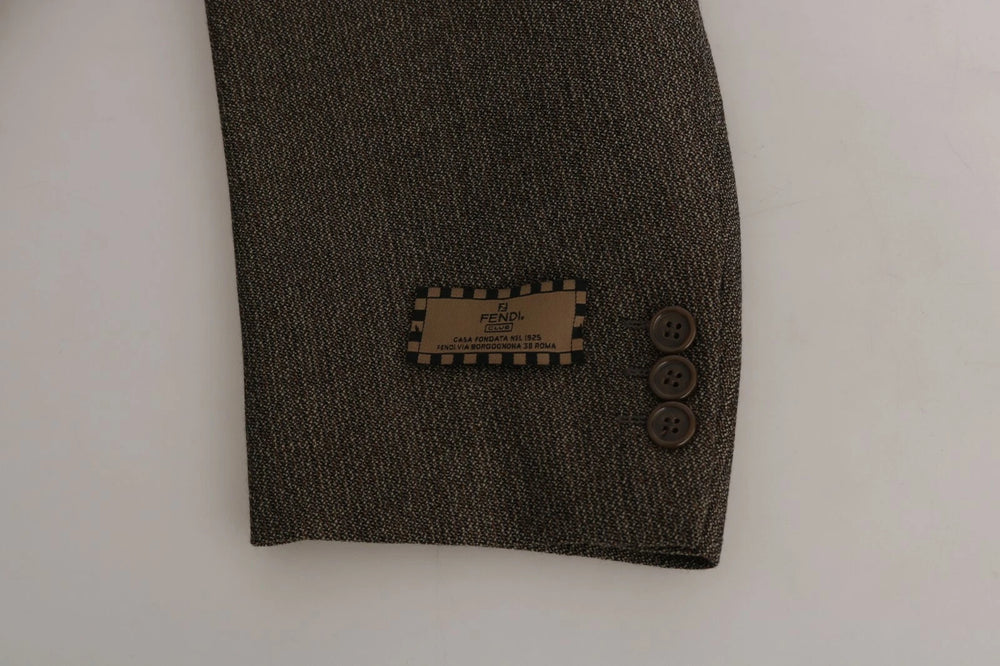 Brown Single Breasted Wool Suit mens luxury fashion - Mens Edit