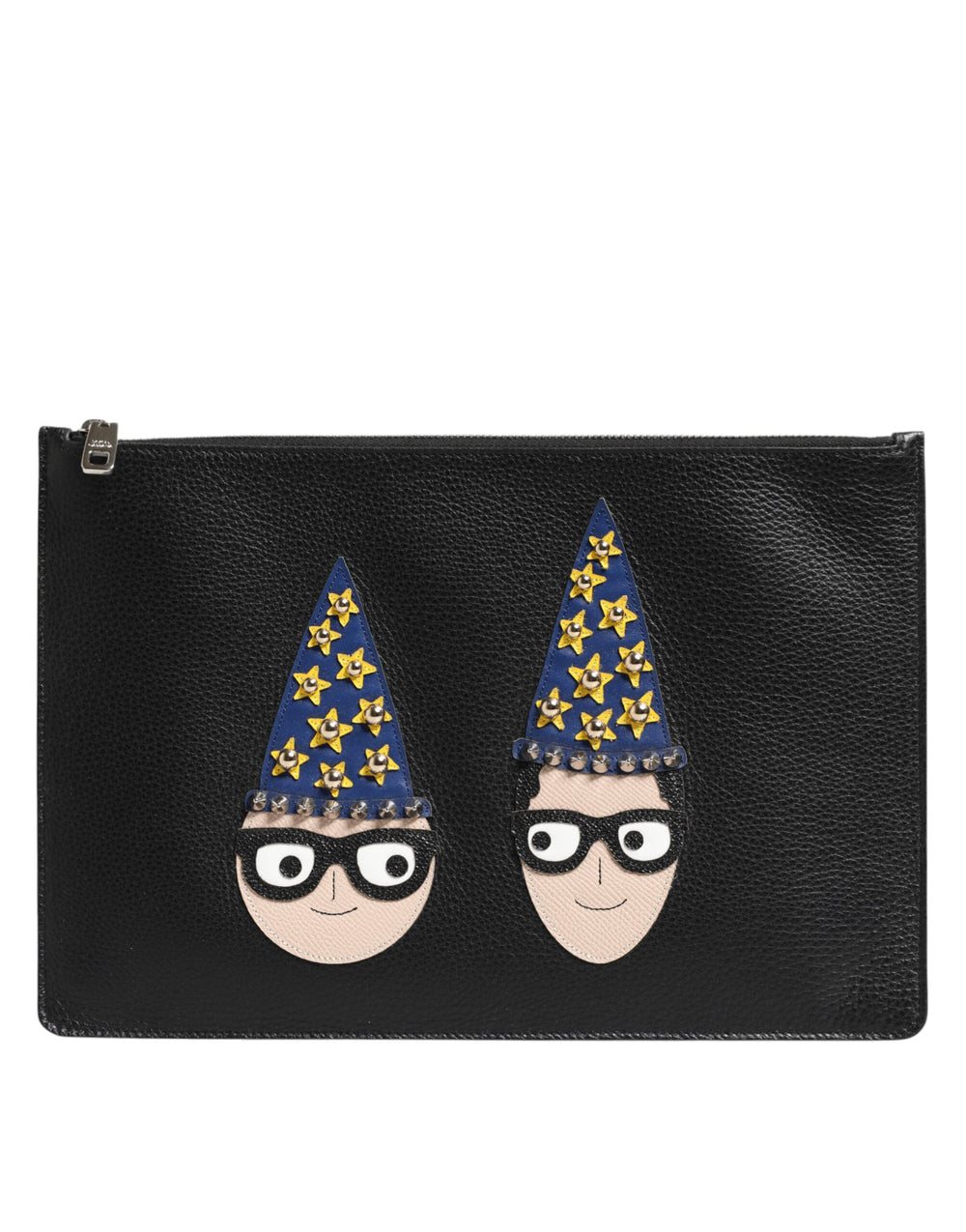 Black Leather #DGFAMILY Embellished Men Clutch Pouch Bag mens luxury fashion - Mens Edit